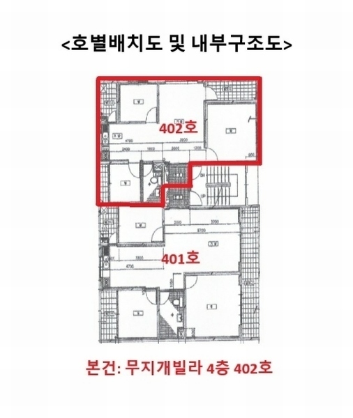 2024타경64723 경기도 시흥시 군자로477번안길 3-1, 무지개빌라 4층 402호 다세대(빌라)[공급19평형] 경매 이미지