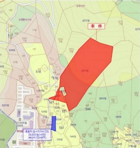 2025타경515 충청남도 서산시 음암면 부산리 520 임야 경매 이미지