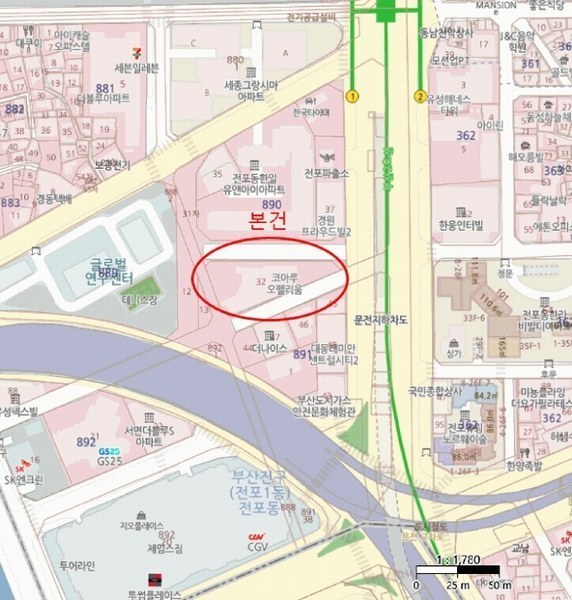 2025타경661 부산광역시 부산진구 전포대로 159, 전포코아루오펠리움오피스텔 26층 2606호 오피스텔[계약24평형] 경매 이미지