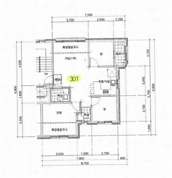2025타경50929 경기도 시흥시 호현로21번길 23-5, 베네스트 3층 301호 다세대(빌라)[공급19평형] 경매 이미지