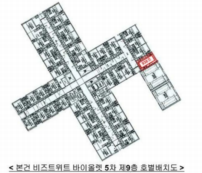 2024타경131825 서울특별시 금천구 디지털로12길 15, 비즈트위트바이올렛5차 9층 938호 아파트[공급5평형] 경매 이미지