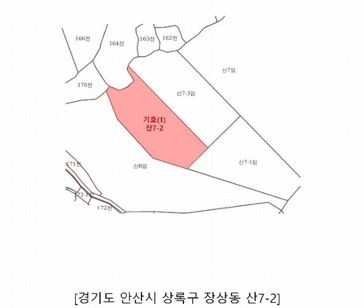 2024타경5052 경기도 안산시 상록구 장상동 산7-2 임야 경매 이미지