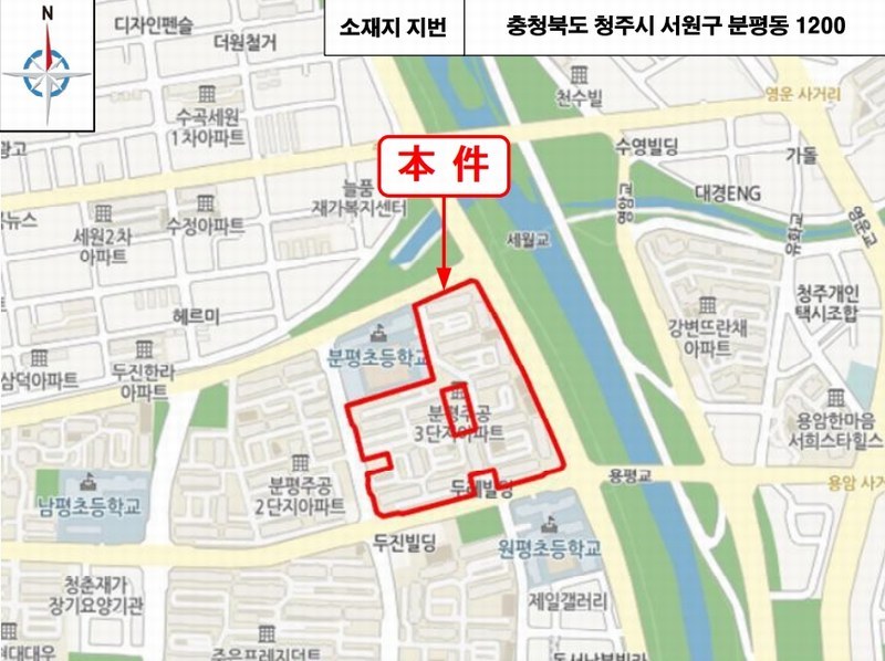 2025타경51889 충청북도 청주시 서원구 1순환로1137번길 130충청북도 청주시 서원구 1순환로1137○○○○, 분평주공3단지 308동 2층 202호분평주공○○ 아파트[공급23평형] 경매 이미지