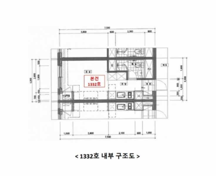 2024타경6208 경기도 시흥시 엠티브이북로 51-15, 거북섬더웰 에이동 13층 1332호 오피스텔 경매 이미지