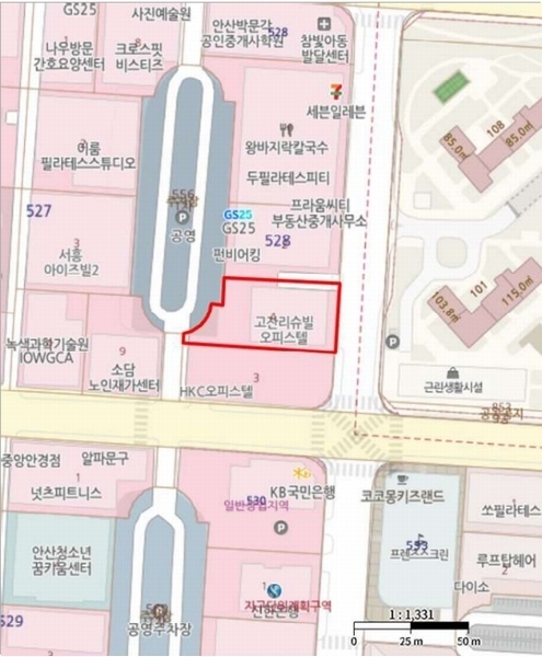 2025타경52877 경기도 안산시 단원구 당곡로 27, 고잔리슈빌에스 14층 1406호 오피스텔[계약15평형] 경매 이미지