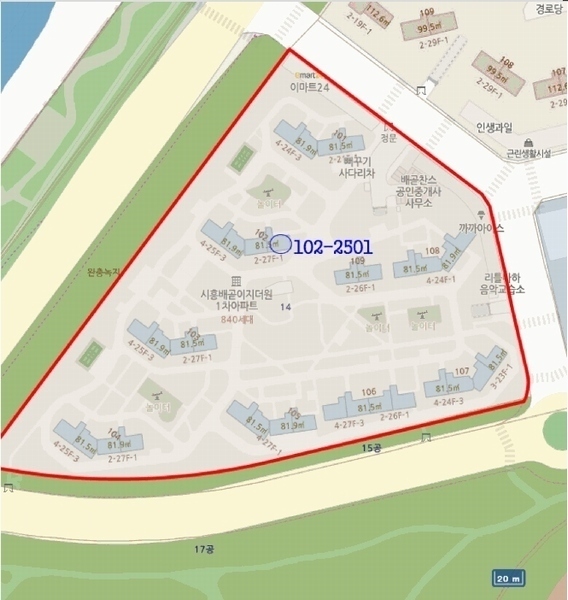 2025타경52892 경기도 시흥시 해송십리로 472-12, 시흥배곧신도시이지더원1차더퍼스트 102동 25층 2501호 아파트 경매 이미지