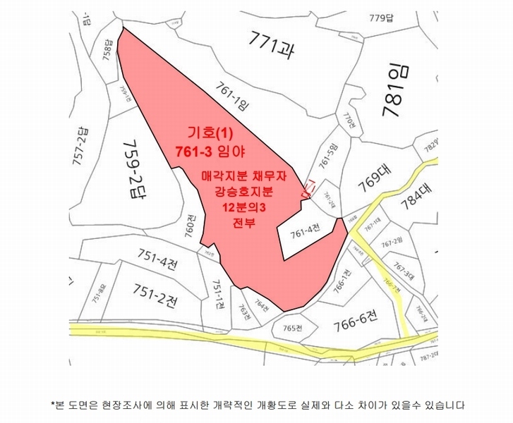 2025타경487 경상남도 하동군 악양면 신흥리 761-3 임야 경매 이미지