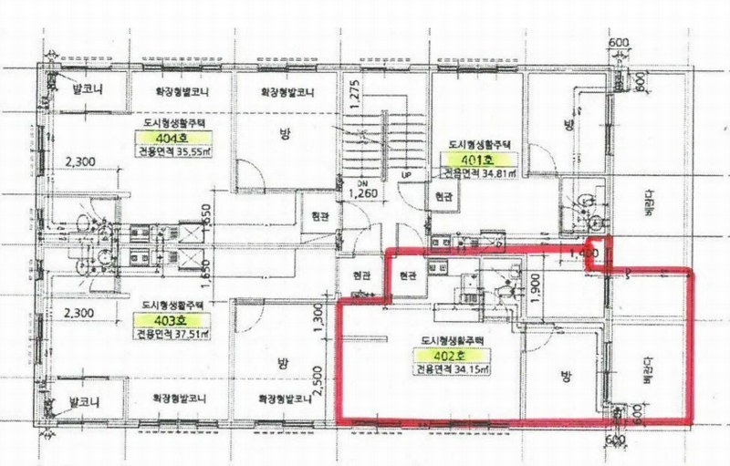 2025타경52360 경기도 안산시 상록구 본오로7길 46-7, 한솔빌리지 4층 402호 다세대(빌라)[공급11평형] 경매 이미지