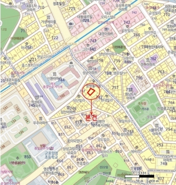 2023타경108099 경기도 군포시 금재로12번길 13-7, 훼미리빌라 3층 302호 다세대(빌라)[공급12평형] 경매 이미지