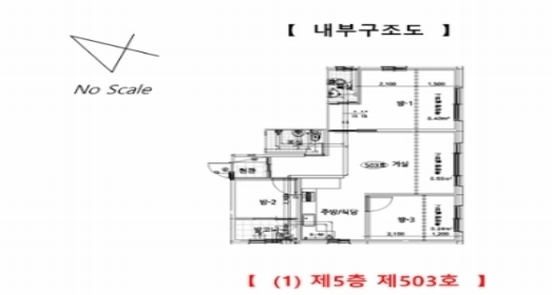 2024타경107741 경기도 안양시 만안구 장내로 30, 더베이타운주건축물 1동 5층 503호 다세대(빌라)[공급17평형] 경매 이미지