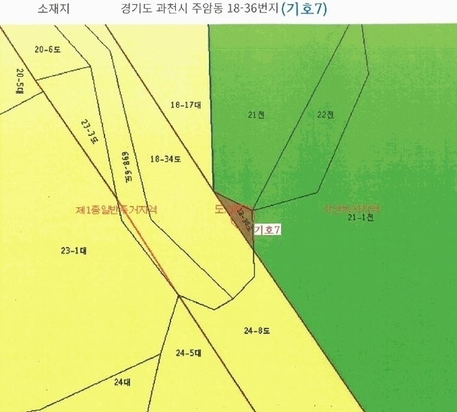 2025타경100774 경기도 과천시 주암동 18-1 도로 경매 이미지