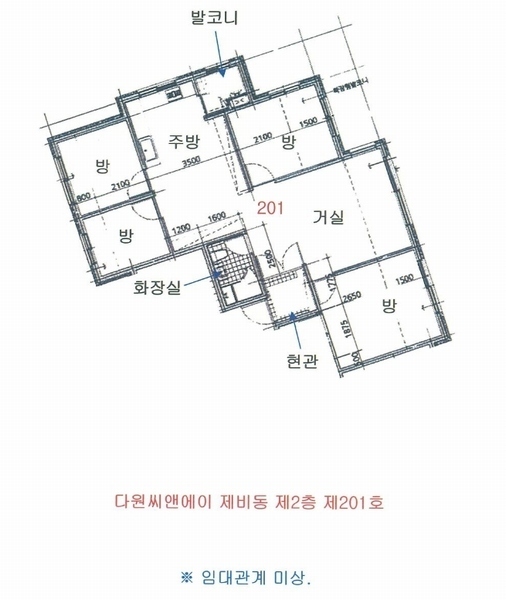 2024타경100085 경기도 의왕시 학현로 93-1, 다원씨앤아이 비동 2층 201호 다세대(빌라)[공급24평형] 경매 이미지