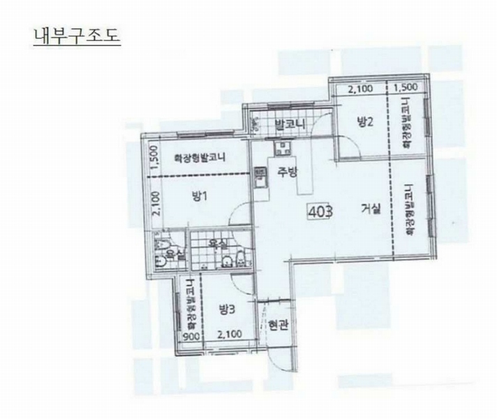 2025타경100962 경기도 안양시 만안구 병목안로130번길 58-10, 그린힐빌리지 에이동 4층 403호 다세대(빌라)[공급20평형] 경매 이미지