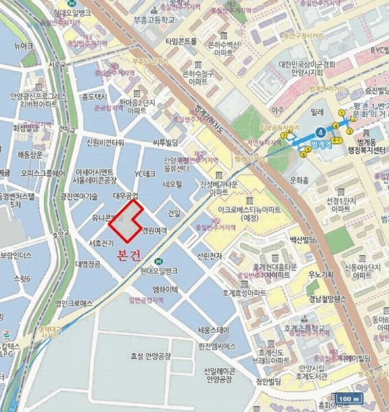 2025타경100811 경기도 안양시 동안구 시민대로109번길 29, 에이스하이테크시티범계 2층 223호 아파트형공장 경매 이미지