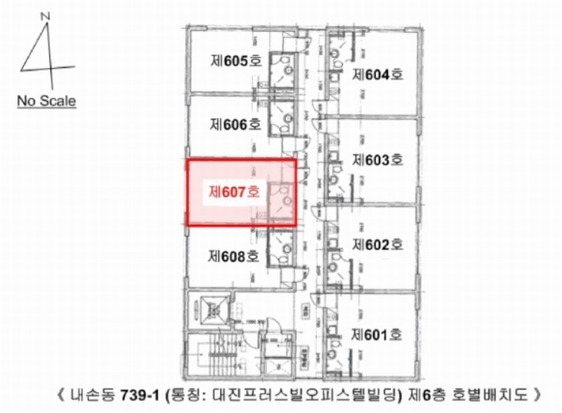 2025타경100906 경기도 의왕시 계원대학로 39, 대진프러스빌오피스텔빌딩 6층 607호 오피스텔[계약10평형] 경매 이미지