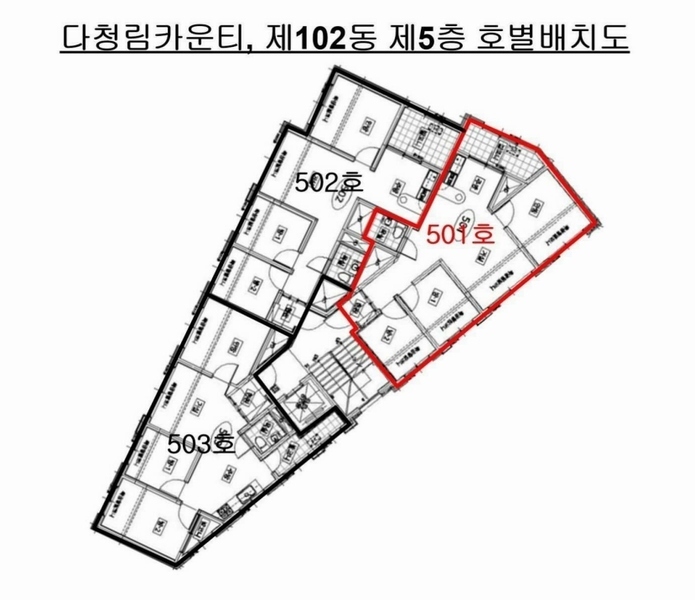 2024타경110440 경기도 안양시 만안구 삼봉로 67, 다청림카운티 102동 5층 501호 다세대(빌라)[공급21평형] 경매 이미지