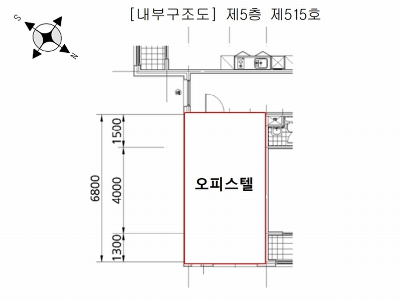 2025타경100842 경기도 안양시 만안구 만안로 57, 비전타워주건축물 1동 5층 515호 오피스텔 경매 이미지