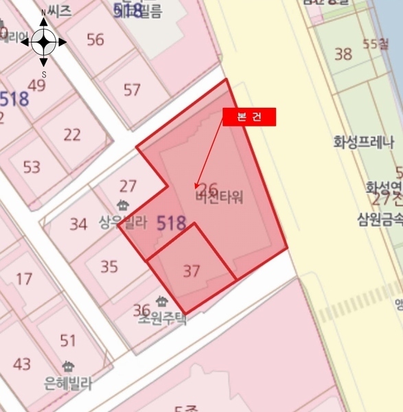 2025타경100842 경기도 안양시 만안구 만안로 57, 비전타워주건축물 1동 5층 515호 오피스텔 경매 이미지