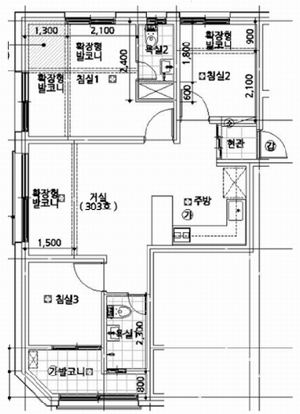 2025타경100843 경기도 군포시 당정역로 86, 로체샤르빌 3층 303호 다세대(빌라)[공급16평형] 경매 이미지