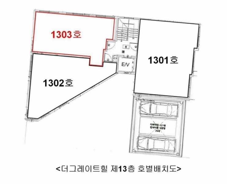 2025타경100852 경기도 군포시 군포로565번길 3, 더그레이트힐 13층 1303호 오피스텔[계약18평형] 경매 이미지