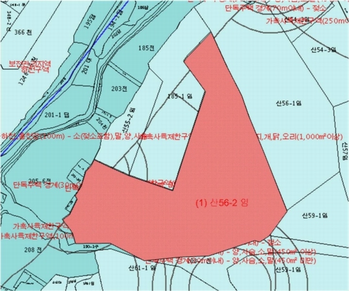 2025타경1890 강원특별자치도 홍천군 두촌면 철정리 산56-2 임야 경매 이미지