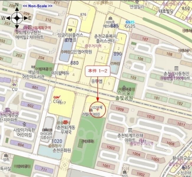 2025타경50695 강원특별자치도 춘천시 지석로 88, 춘천스포츠센터카펠라 8층 801호외1개호 근린상가 경매 이미지