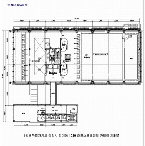 2025타경50695 강원특별자치도 춘천시 지석로 88, 춘천스포츠센터카펠라 8층 801호외1개호 근린상가 경매 이미지