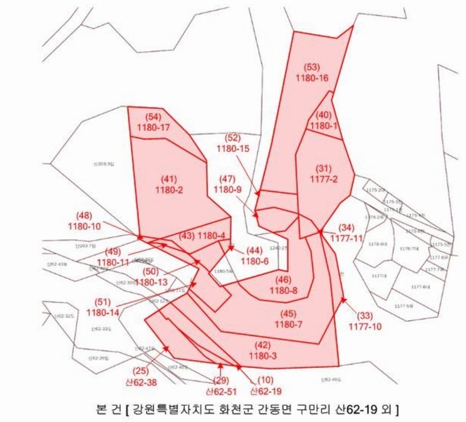 2024타경2704 강원특별자치도 화천군 간동면 구만리 산62-1 임야 경매 이미지