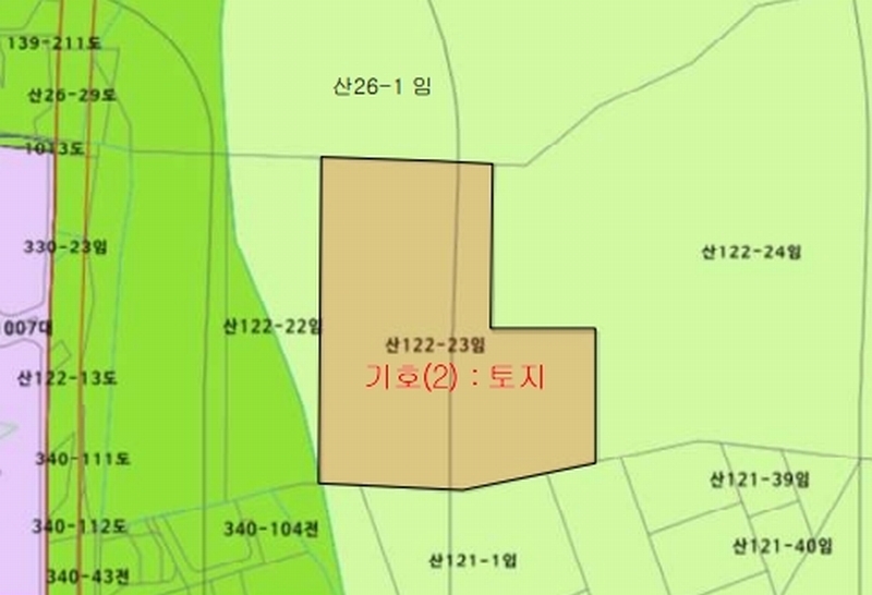 2024타경54866 강원특별자치도 춘천시 동면 만천리 산122-23 임야 경매 이미지