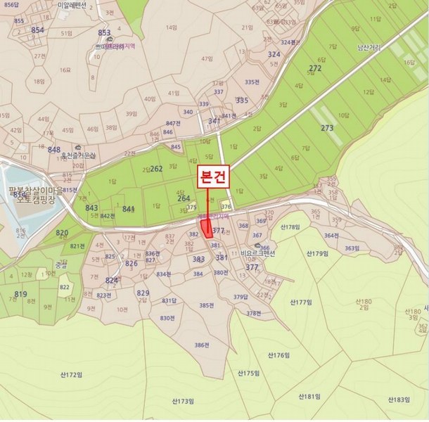 2025타경2268 강원특별자치도 홍천군 서면 팔봉리 377-4 근린시설 경매 이미지