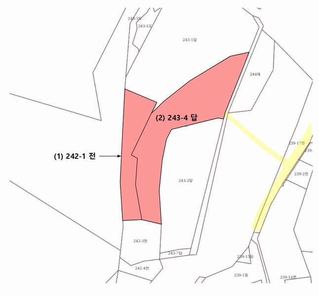 2025타경50697 강원특별자치도 춘천시 서면 안보리 242-1 농지 경매 이미지