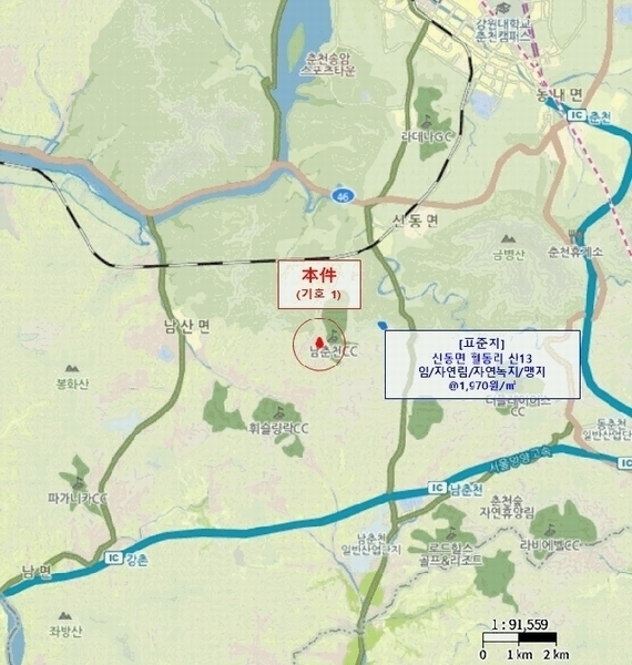 2025타경50833 강원특별자치도 홍천군 서면 팔봉리 산243 임야 경매 이미지