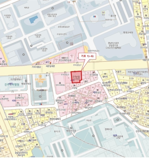 2024타경1742 경상남도 진주시 동진로 28, 엠코아빌딩 1층 106호외5개호 근린상가 경매 이미지