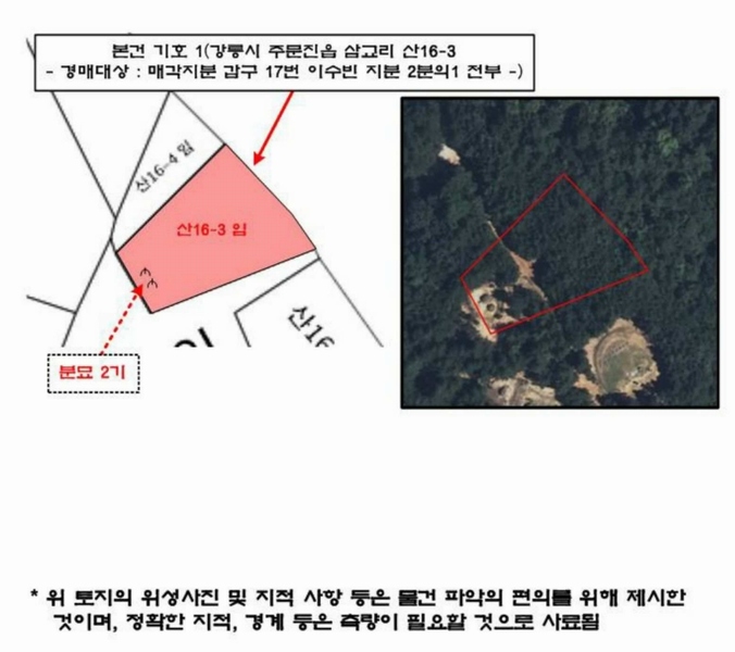 2024타경53026 강원특별자치도 강릉시 주문진읍 삼교리 산16-3 임야 경매 이미지
