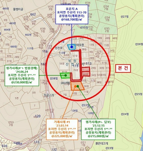 2024타경3383 강원특별자치도 원주시 호저면 주산리 113-79 공장 경매 이미지