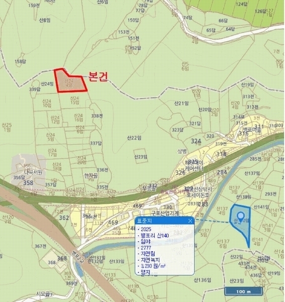 2025타경404 경상북도 포항시 남구 구룡포읍 병포리 산24-4 임야 경매 이미지