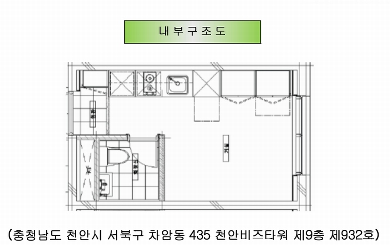2025타경688 충청남도 천안시 서북구 3공단6로 58-8, 천안비즈타워 9층 932호 오피스텔[계약9평형] 경매 이미지