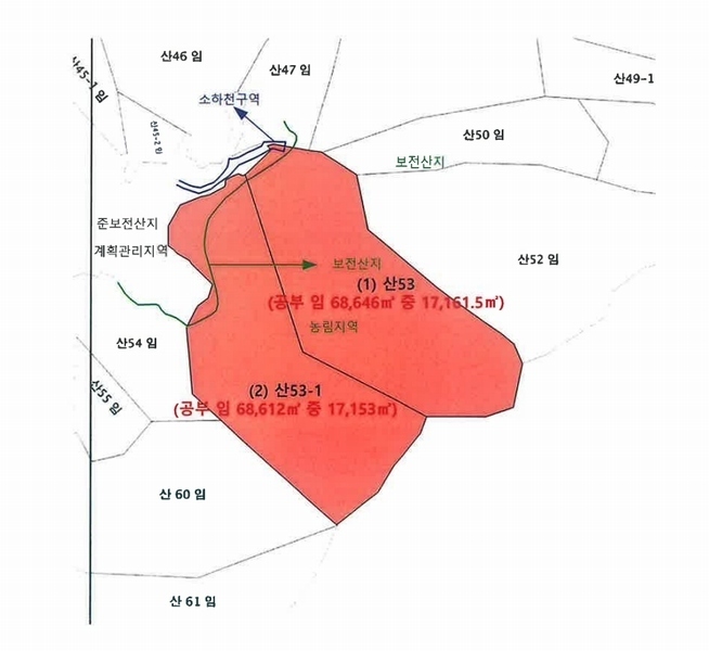 2025타경20466 강원특별자치도 횡성군 청일면 유동리 산53 임야 경매 이미지