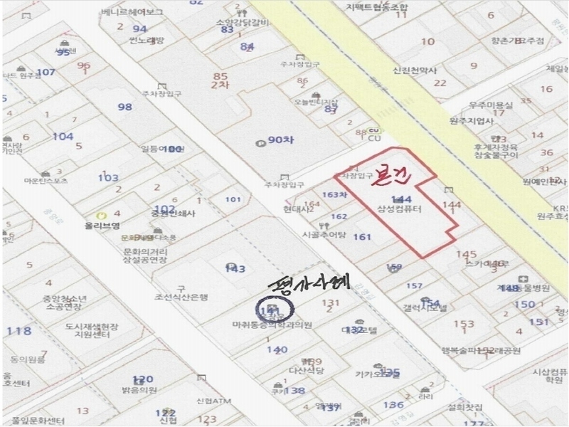 2024타경2342 강원특별자치도 원주시 중앙동 144 근린상가 경매 이미지