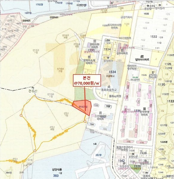 2025타경20248 강원특별자치도 원주시 문막읍 동화리 산167 임야 경매 이미지