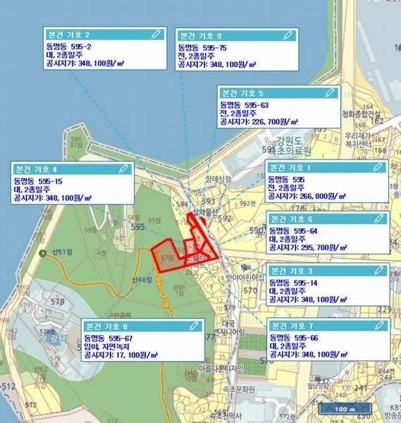 2021타경10925 강원도 속초시 동명동 595-67 임야 경매 이미지