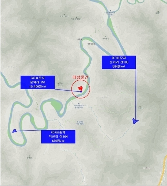 2023타경12140 강원특별자치도 정선군 신동읍 운치리 232-2 임야 경매 이미지