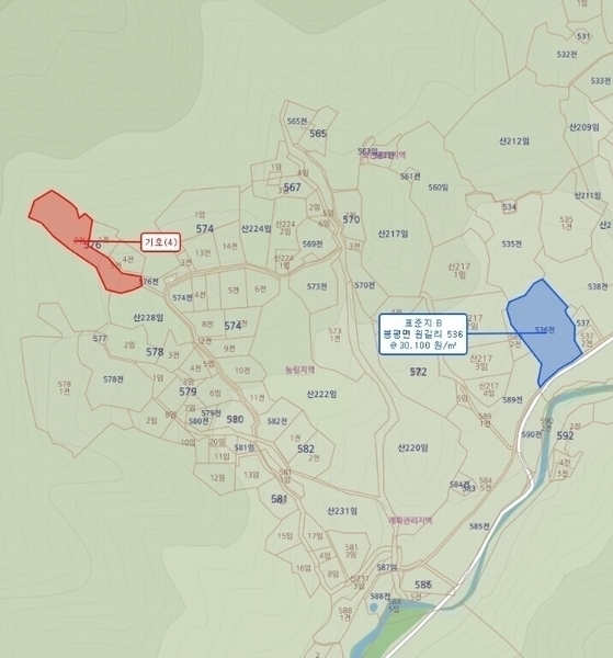 2024타경33397 강원특별자치도 평창군 봉평면 원길리 576-2 농지 경매 이미지