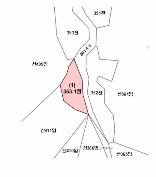 2024타경1321 강원특별자치도 정선군 남면 무릉리 353-1 농지 경매 이미지