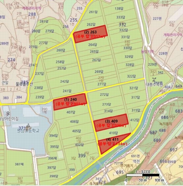 2025타경30398 충청북도 음성군 원남면 보룡리 411 농지 경매 이미지
