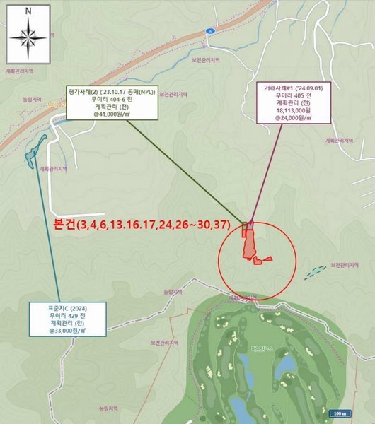 2024타경31506 강원특별자치도 평창군 봉평면 무이리 산319 임야 경매 이미지