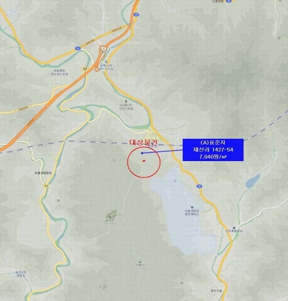 2024타경33458 강원특별자치도 평창군 용평면 재산리 1518-48 임야 경매 이미지