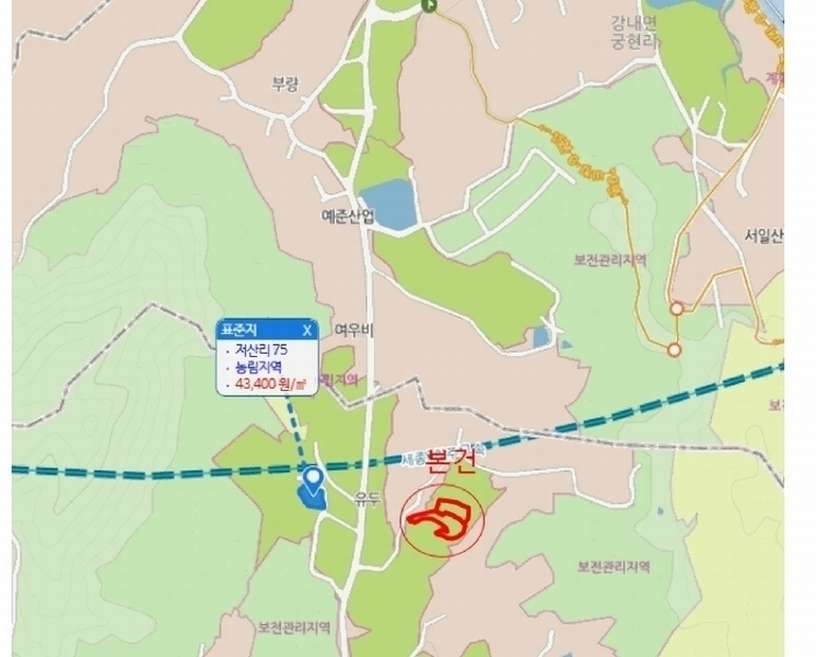 2025타경2975 충청북도 청주시 흥덕구 강내면 저산리 69 농지 경매 이미지