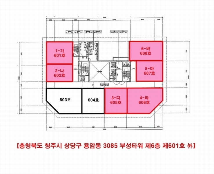 2025타경51315 충청북도 청주시 상당구 중고개로141번길 11-6충청북도 청주시 상당구 중고개로141번○○○○, 부성타워 6층 608호부성타워○○ 근린상가 경매 이미지