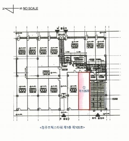 2025타경5561 충청북도 청주시 서원구 산남로70번길 26, 청주브릭스타워 1층 105호 근린상가 경매 이미지